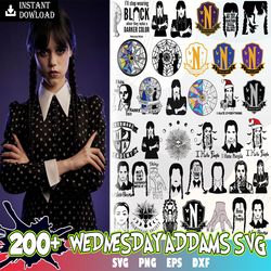 200 wednesday svg, wednesday adam, addams family, jenna ortega, svg, pn