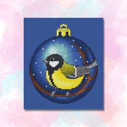 titmouse cross stitch pattern