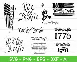 we the people constitution flag svg, we the people eps, dxf, ai, png, files for cricut