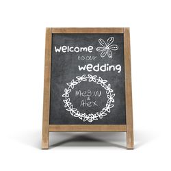 rustic wooden wedding bar sign - double sided chalkboard menu for outdoor or indoor use, wedding chalkboard sign,