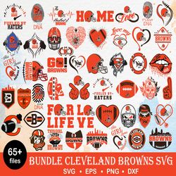 65 cleveland browns svg bundle, cleveland browns svg, sport svg, nfl svg, png, dxf, eps digital file