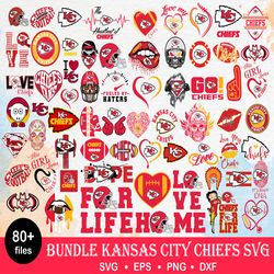 80  kansas city chiefs bundle svg, chiefs bundle svg, nfl svg, png, dxf, eps digital file