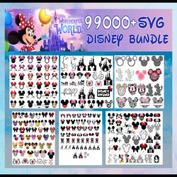 99k disney bundle svg, disney svg, bundle svg png dxf, cricut, frozen svg, cricut printable clipart sil