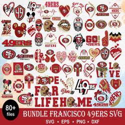 80 san francisco 49ers svg bundle, san francisco 49ers svg, sport svg, nfl svg, png, dxf, eps digital file