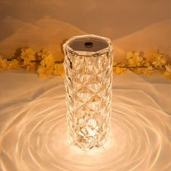 rose diamond usb charging touch table lamp