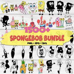 1500  spongebob svg,layered files,cricut svg files,svg bundle layered files,digital download ,svg for cricut