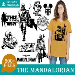 500 mandalorian svg bundle, baby yoda svg vector clipart files for cricut