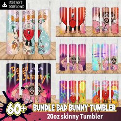 60 bad bunny 20oz skinny tumbler sublimation designs for straight tumbler design,  png digital download