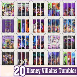 disney villains tumbler, disney villains png, tumbler design, digital download