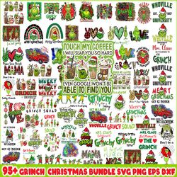 grinch bundle svg, grinch svg, grinchmas cutting image, christmas grinch svg, png, eps, dxf