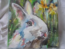 hare oil painting hare painting on canvas hare abstract oil painting hare original art rabbit painting rabbit art origin