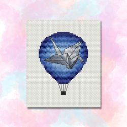 paper crane cross stitch pattern