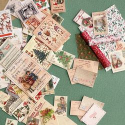 vintage christmas cards, for printing, miniatures, dollhouse. digital download, doll miniature in 1:12 scale