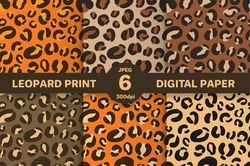 leopard digital paper. animal print. seamless pattern