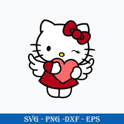 hello kiity cupid svg, kitty valentine svg, hello kitty svg png dxf eps file