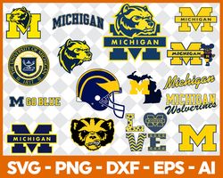 michigan wolverines logo bundle digital file, michigan wolverines logo, michigan wolverines svg, michigan wolverines dxf