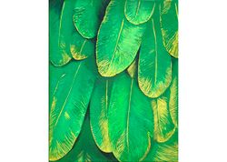 tropical leaves painting botanical original art palm artwork impasto oil painting green 16 by 20 inches