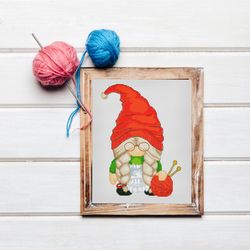 grandma, cross stitch pattern, gnome cross stitch, counted cross stitch, gift to grandma