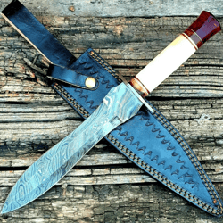 dagger knife custom handmade damascus steel for hunting
