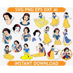 snow white svg, snow white png, snow white eps, snow white clipart, snow white cricut, disney princess svg, disney princ