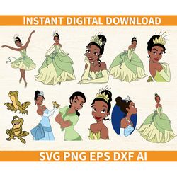 princess and frog, and the frog svg, disney princess svg, tiana svg, tiana png, disney tiana svg, disney tiana png, prin