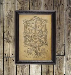 the kabbalistic system of sephiroth. altar wall hanging. a jewish poster with sacred geometry. ritual home decor. 211.