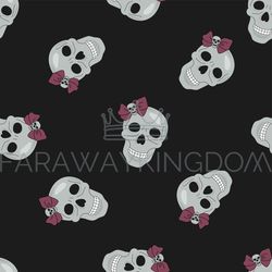 black skull halloween seamless pattern vector illustration