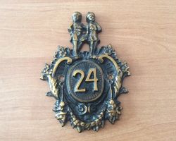 antique address number sign 24 old house door number plaque