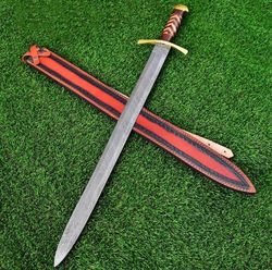 heathen army damascus steel sword - pattern welded steel hand forged historical