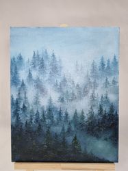 original oil painting foggy forest oil painting