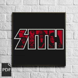 sith cross stitch pattern , star wars cross stitch, darth vader, digital pdf