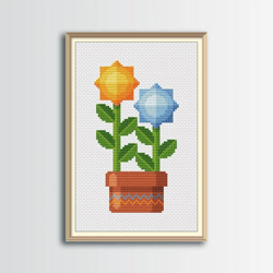 flowers cross stitch pattern 8, digital pdf