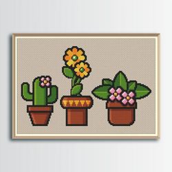 flowers cross stitch pattern 9, digital pdf