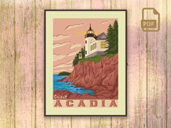 Visit Acadia Cross Stitch Pattern