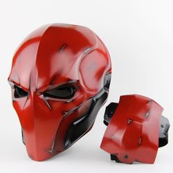 red hood mask,helmet,cosplay,armor,outlaws,battle damaged,halloween mask,antihero,superhero,villain,comic prop