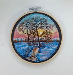 embroidered picture "spring is coming"