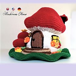 mushroom house. crochet pattern