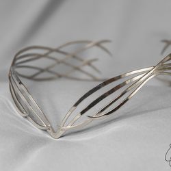 wedding diadem bridal elven tiara elf leaf crown bridal hair vine wedding headpiece headband silver bridal tiara miriel