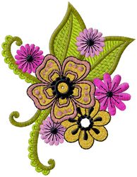 beautiful flowers embroidery design. applique. suitable for all embroidery machines. beautiful floral design