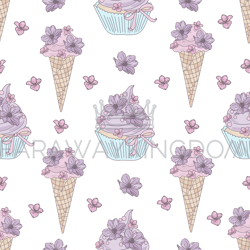 cake flower wedding seamless pattern vector illustration