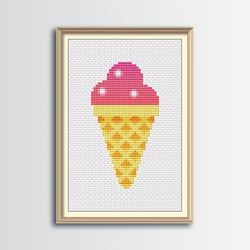 ice cream cross stitch pattern, food cross stitch, digital pdf