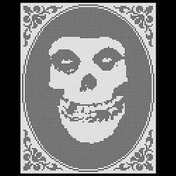 misfits (filet crochet imitation) cross stitch pattern, punk rock cross stitch, digital pdf