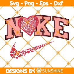 nike x heart valentine svg, valentines swoosh svg, valentine day svg, valentine svg, logo nike x valentine svg