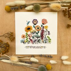 greeting card - congratulatios. spring flowers