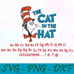 dr seuss font svg,png,dxf, cat in the hat svg,png,dxf, cricut, dr seuss svg,png,dxf,cut file