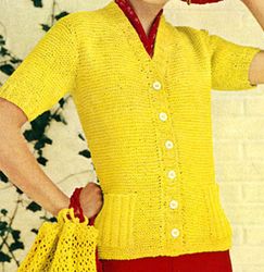 vintage ladies cardigan knitting pattern, cardigan jacket, knitting pattern sweater blouse pattern, pdf download