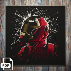 iron man cross stitch pattern 2, marvel cross stitch, digital pdf