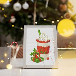 christmas coffee , cross stitch pattern, christmas cross stitch, coffee cross stitch, counted cross stitch