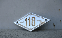 brass door number sign 118 vintage apartment address plate