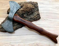 custom handforged, damascus steel functional axe 23 inches, viking axe, tomahawk, hatchet, battle ready axe, with sheath